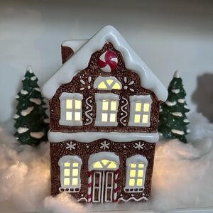 Gingerbread House Holiday Decoration with Lights